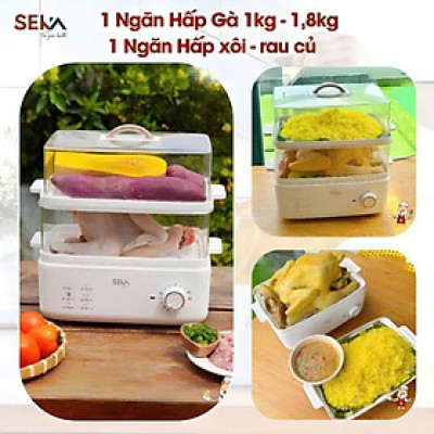 Nồi Hấp Điện 2 Tầng Đa Năng SEKA, Hấp Gà Nguyên Con Thể Tích 21 Lít, Tỏa Nhiệt Đều Giữ Nguyên Vị Dinh Dưỡng
