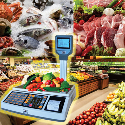 Cân tính tiền in hóa đơn TOPCASH AL-S36 dùng để tính tiền quầy hoa quả, trái cây, thịt cá, hải sản trong Shop, siêu thị mini, trung tâm bán hoa quả, quầy bán thực phẩm - Hàng chính hãng