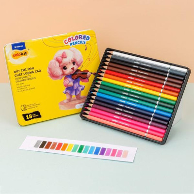 Hộp 18 Bút Chì Màu - Hộp Thiếc - Colorkit CPC-C040