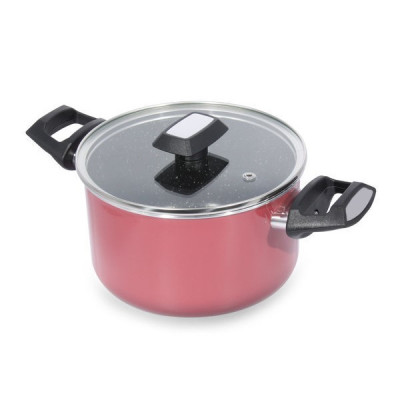 Nồi Easy Seoulcook 18 cm đáy từ (hồng) chống dính vân đá cao cấp Hàn Quốc, dùng được tất cả các loại bếp / Induction