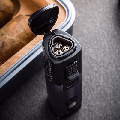 Vỏ Hột Quẹt Bật Lửa khò 3 tia nhìn rõ dung lượng gas kèm đục lỗ Lubinski SK44