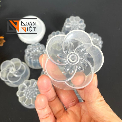 [COMBO 10 KHUÔN] Khuôn làm RAU CÂU, RAU CÂU DỪA, BÁNH IN, BÁNH PHỤC LINH hình hoa - CÓ NẮP, nhựa trong, dày. Chuyên phục