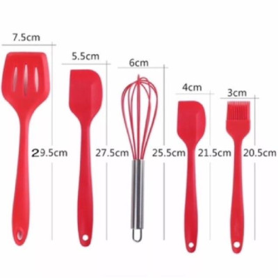 Bộ dụng cụ làm bánh silicone/ Bộ chổi phới 5 chi tiết