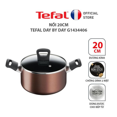 Nồi chống dính đáy từ Tefal Day by Day 20cm, dùng cho mọi loại bếp- Hàng chính hãng