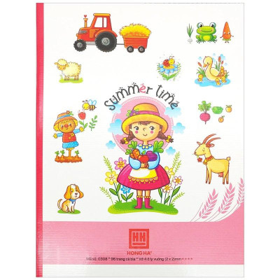 Combo 5 Vở Class Summer Time - 4 Ô Ly 96 Trang 70gsm - Hồng Hà 0308 (Mẫu Màu Giao Ngẫu Nhiên)