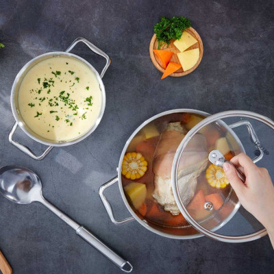 Bộ Nồi INOX 3 Lớp Liền Khối Elmich Trimax ECO EL-8005 (Bộ 3 Nồi Size 18, 20, 26cm & Quánh Size 16cm) - HÀNG CHÍNH HÃNG