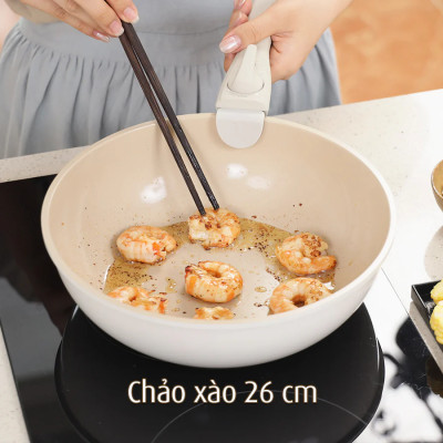 Bộ 3 nồi chảo cán rời Neoflam Hàn Quốc.Bao gồm, nồi 20cm, chảo chiên 24cm, chảo xào đa năng 26cm.