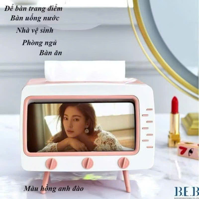 Hộp Đựng Khăn Giấy Di Động Kiêm Giá Đỡ Điện Thoại, Lưu Trữ Đa Chức Năng Cho Hộ Gia Đình - HÀNG CHÍNH HÃNG MINIIN