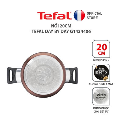 Nồi chống dính đáy từ Tefal Day by Day 20cm, dùng cho mọi loại bếp- Hàng chính hãng