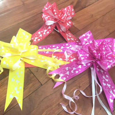 100 Nơ rút size 5cm trang trí giỏ quà hộp quà lễ tiệc cưới hỏi( trộn nhiều màu )