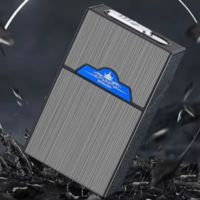 Hộp Đựng Nguyên Bao 20 Điếu: Tiện Lợi Với Bật Lửa Châm Điện Hồng Ngoại 2in1 và Sạc USB