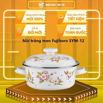 Nồi tráng men FUJIHORO 18cm, 1.8L ( Hoa văn Sakura ) SYM-12, Sử dụng bếp từ