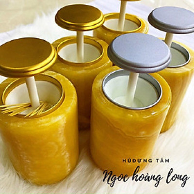 Hủ đựng tăm đá ngọc hoàng long - Cao 11cm