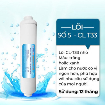 Combo 05 Lõi lọc nước công nghệ R.O số 1, 2, 3, 4, 5 dùng cho máy lọc nước treo tường, để bàn, gầm bếp. - Hàng chính hãng