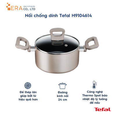 Nồi chống dính đáy từ Tefal Sensations H9104614 24cm - Hàng chính hãng
