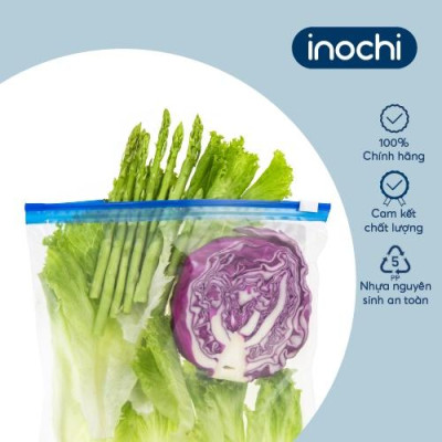 Túi zipper đa năng Shinshen 3L (có khoá kéo loại xanh - đáy mở rộng) - Hộp 20 túi