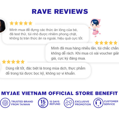 Túi zip Myjae hai đường kéo tự huỷ sinh học (XL)