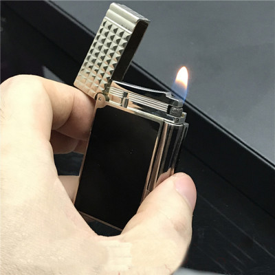 Vỏ Hột Quẹt Bật Lửa Upon D168D Họa Tiết Nền Đen Kẻ Ô Vuông Kim Cương Tuyệt Đẹp - Dùng Ga Đá Cao Cấp