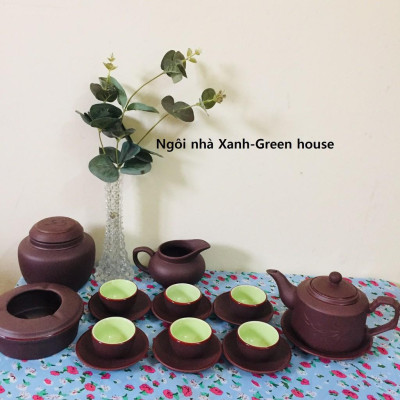Bộ dụng cụ bàn trà: bình đựng chè, gạt tàn thuốc lá, tống trà tử sa gốm sứ đất nung Bát Tràng cao cấp LOẠI 1