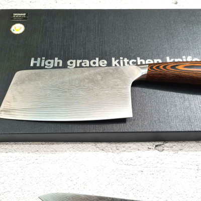 DAO - BỘ 3 DAO BẾP NHẬT BẢN THÉP DAMASCUS MÃ A7 DT2 nt topcomshop vn