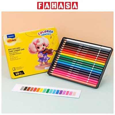 Hộp 18 Bút Chì Màu - Hộp Thiếc - Colorkit CPC-C040