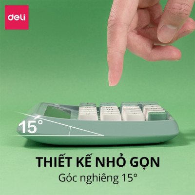 Máy Tính Để Bàn 12 Số Thiết Kế Mới Deli - Máy Tính Cầm Tay Màn Hình LCD Chất Lượng Cao Dùng Cho Văn Phòng