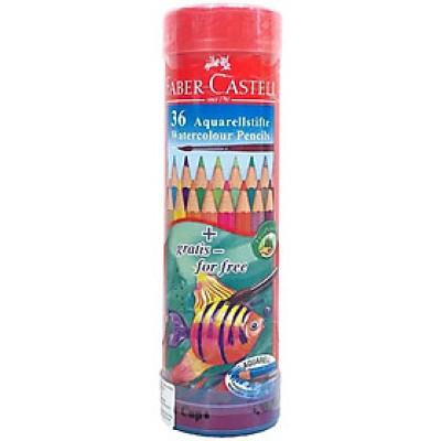 Chì Màu Nước Fish 115936-36 Màu Dài (Hộp Thiếc Tròn) Faber Castell