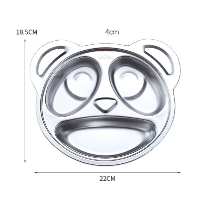 khay cơm,khay ăn dặm hình gấu Bear cho các bé inox 304 cao cấp 100% ( tặng hộp thìa đũa bear)
