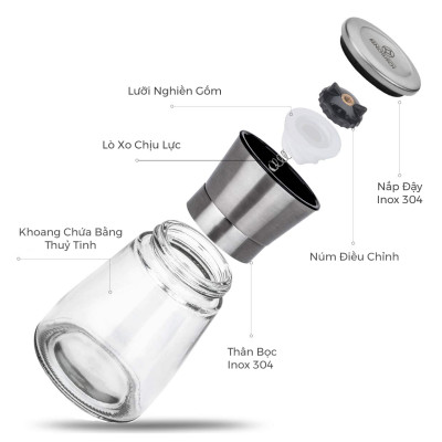 Dụng Cụ Xay Tiêu Thuỷ Tinh Benchusch