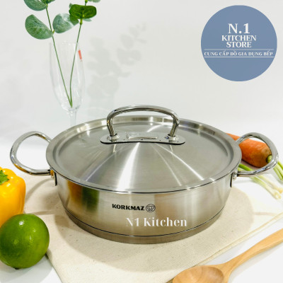 Nồi inox cao cấp Korkmaz Proline 4.5 lít thân thấp - A1170 - Hàng Chính Hãng