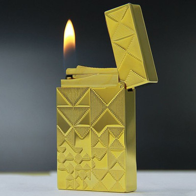 Vỏ Hột Quẹt Bật Lửa Gas Đá Upon D57V Thiết Kế Họa Tiết Hình Khối Độc Đáo - Dùng Gas Đá Cao Cấp