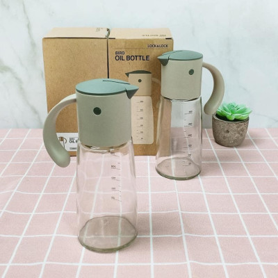 Bình Rót Dầu Nắp Mở Tự Động Có Chia Vạch Bằng Thủy Tinh Cao Cấp 300ml LLG706 (cam kết hàng chính hãng)