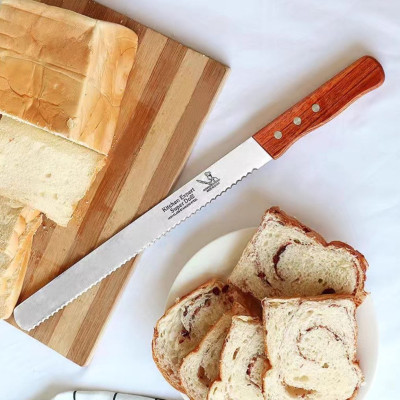 Dao Cắt Bánh Mì Bánh Ngọt Bánh Sinh Nhật ,Răng Cưa Tay Cầm Gỗ 38cm