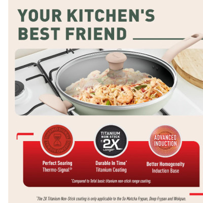 Bộ 2 nồi cán dài & chảo xào Tefal So Matcha - 18-30cm