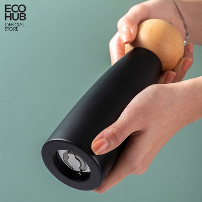 Dụng cụ xay tiêu đen và muối biển ECOHUB màu đen dạng đẹp cao cấp và sang trọng  (Pepper Grinder)
