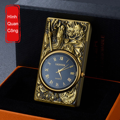 Vỏ Hột Quẹt Bật Lửa Gas HF602 Khò 1 Tia Kiêm Đồng Hồ La Mã - Nhiều Màu Nhiều Họa Tiết