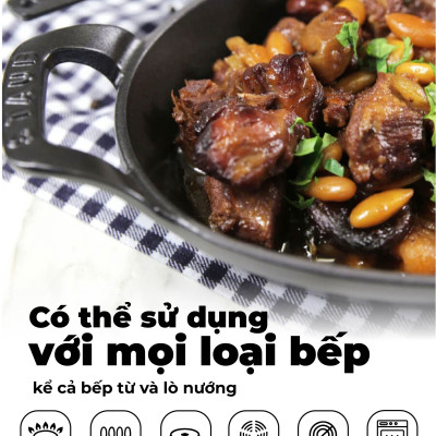 Staub - Khay oval màu đen - 37cm (B)