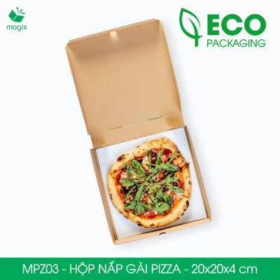MPZ03 - 20x20x4 cm - 100 Hộp nắp gài pizza đa dụng - Hộp nắp gập, hộp carton gói hàng, hộp quà