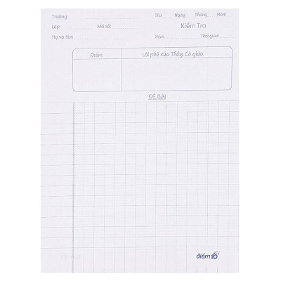 Giấy Kiểm Tra Thiên Long 4 Ô Ly Ngang - TP-GKT09