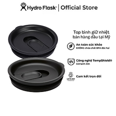 Nắp thay thế cho bình nước giữ nhiệt Hydro Flask Medium Closeable Press-In Lid Black -Hàng chính hãng (Season 2024)