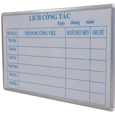 Bảng Lịch Công Tác viết lông Bavico BLCT Trắng