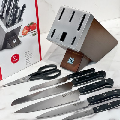 Set dao tự mài Zwilling Gourmet 7 món- Dao gọt hoa quả, cắt bánh mỳ, thịt cá, kéo đa dụng 