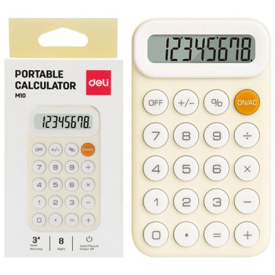 Máy Tính Bỏ Túi - Deli EM10 - Màu Vàng
