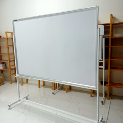 Bảng di động 2 mặt trắng viết bút lông Poly có kẻ ô ly Bavico-1,2x2,0m