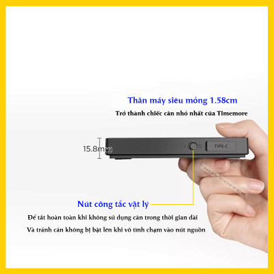 Cân điện tử Timemore Mini  | Timemore Black Mirror Mini 2024