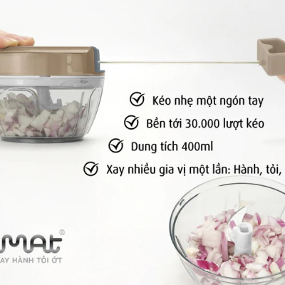 Cối xay tỏi ớt kéo tay iMat