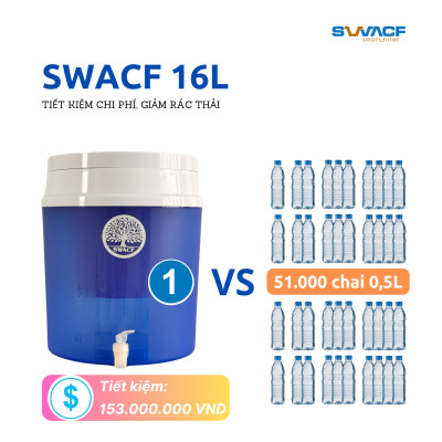 Compo 2 bình lọc nước uống trực tiếp SWACF 16L | CWF Nano bạc, lõi lọc 7L, tốc độ lọc 2-4 lít/giờ, giữ khoáng thiết yếu