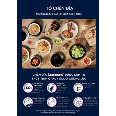 Đĩa Sâu Thủy Tinh Luminarc Diwali Lines 20cm đựng thức ăn, kháng vỡ, cường lực - Bộ 3 đĩa - Q1662