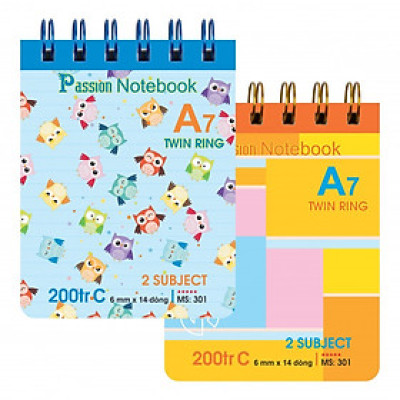 Sổ lỗ kép Klong A7 200tr Bìa Nhựa KLONG; MS: 301