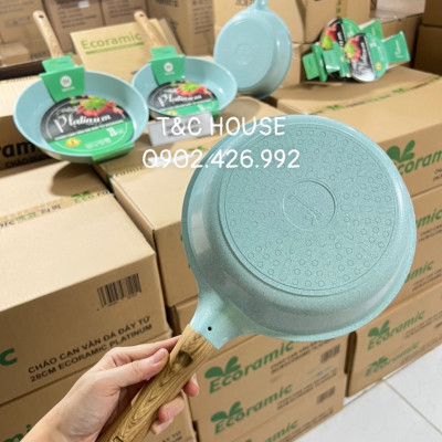 Bộ Nồi Chảo Chống Dính Đáy Từ 5 Món Ecoramic Quánh 16cm Nồi 18cm 20cm 22cm Chảo 20cm